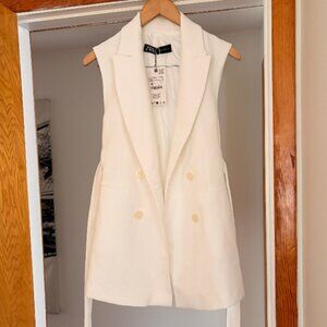 Zara White Vest Top Belted Size XS